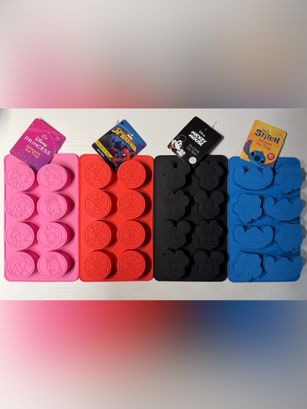 Set of 4 Disney Character Silicone Ice Trays